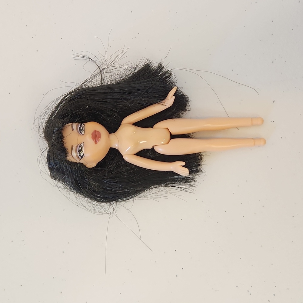 MGA Lil Mini Bratz Formal Funk Nazalia Nude Doll Only Black Hair y2k Vintage